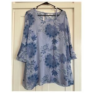 Avenue Studio 2 pc cami and sheer blouse lavender  purple floral ladies 22/24